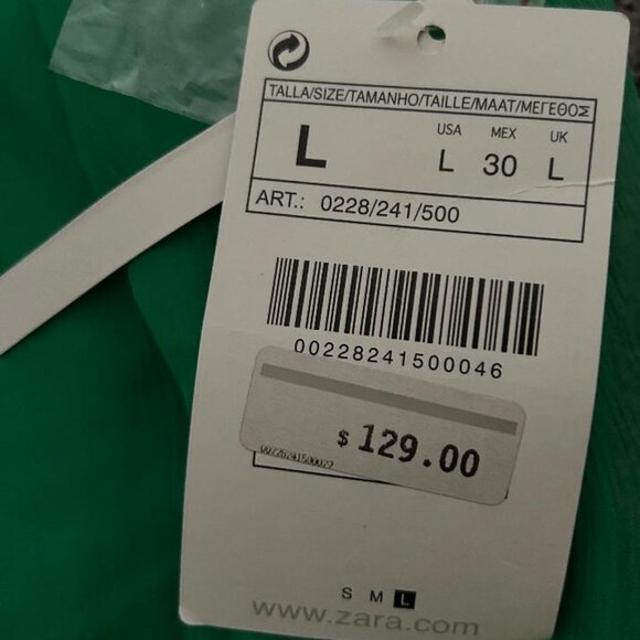 Zara Women 100% Silk Halter Neck Emerald Green Floral Detail A-Line Dress Size L - Picture 15 of 16